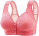 Women's Front Side Buckle Lace Edge without Steel Ring Movement Seamless Gathering Wireless Bras for Women